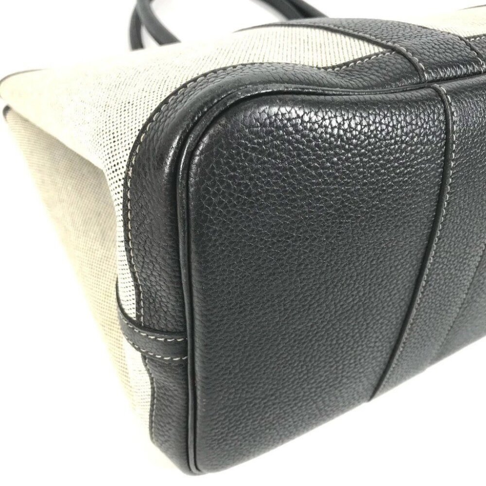 HERMES Garden Party PM Hand Bag Tote Bag Toile H / Leather Black/gray - Picture 4 of 16